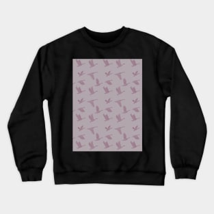 Flying Birds Pattern Violet Crewneck Sweatshirt